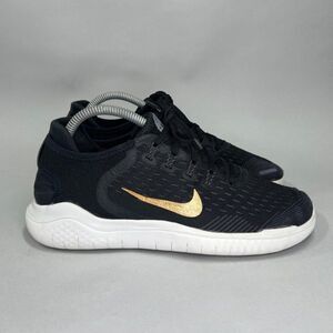 Nike Free RN Shoes Women's Size 9 Black Gold Running Athletic Training Sneakers